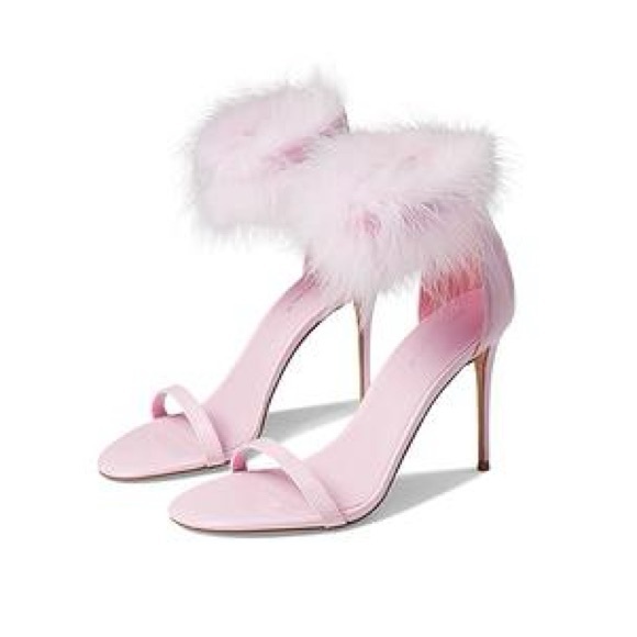 Marc Fisher Genivy Feather Ankle Strap Stiletto Sandals - Picture 1 of 3